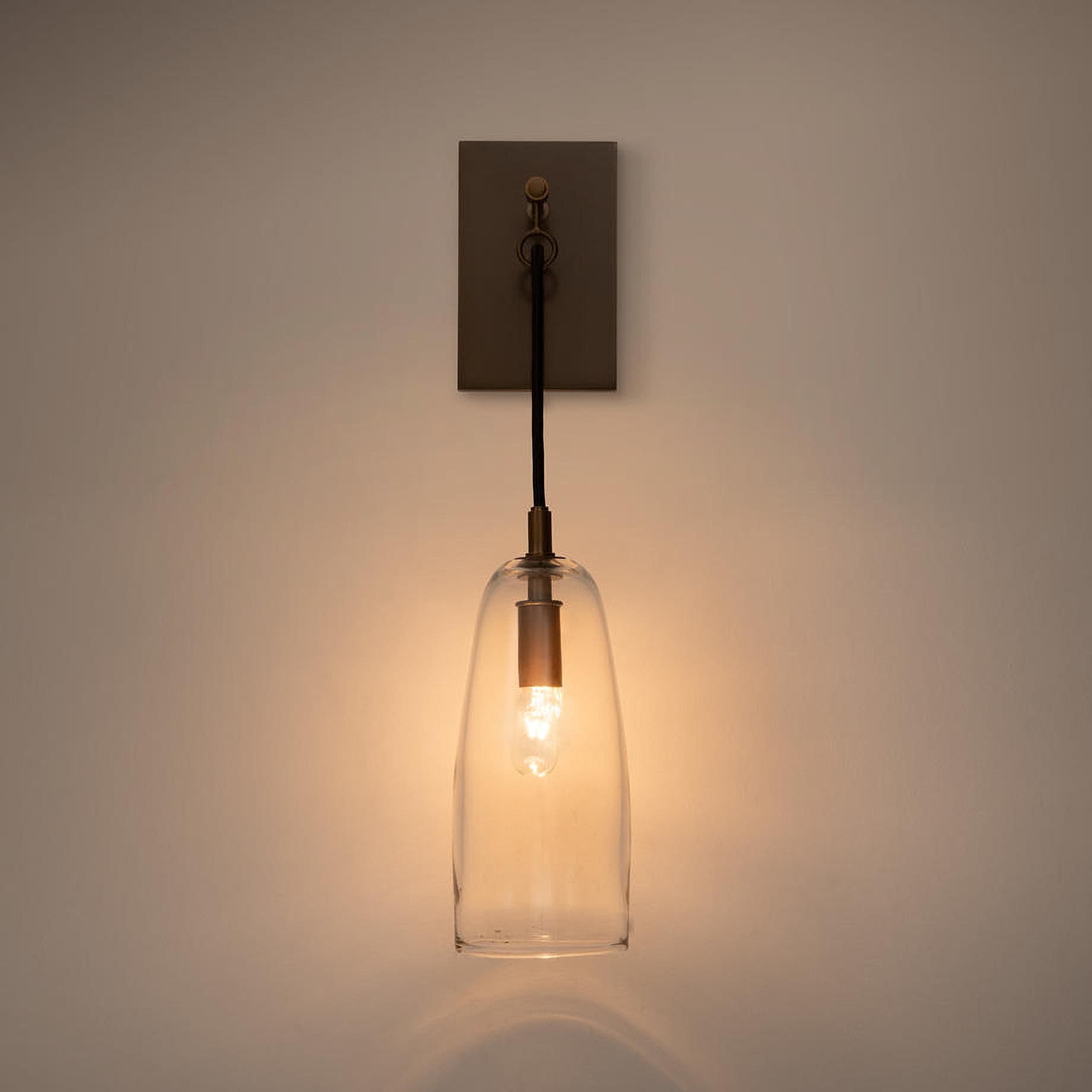 Scandinavian Brass Glass Wall Sconce