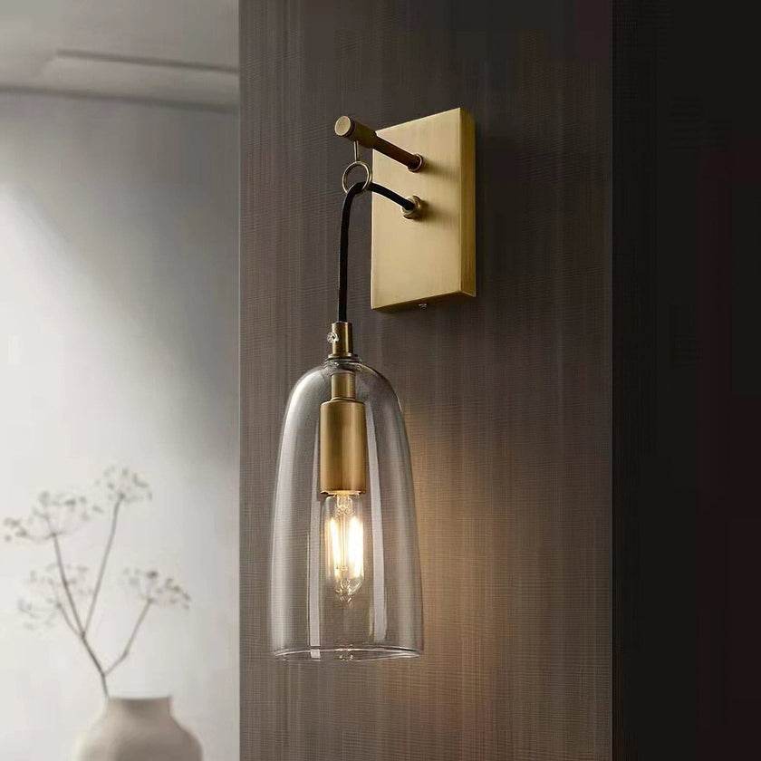 Scandinavian Brass Glass Wall Sconce