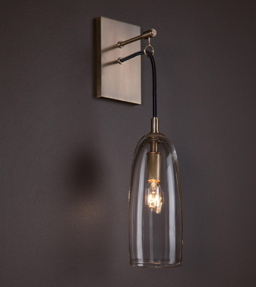 Scandinavian Brass Glass Wall Sconce