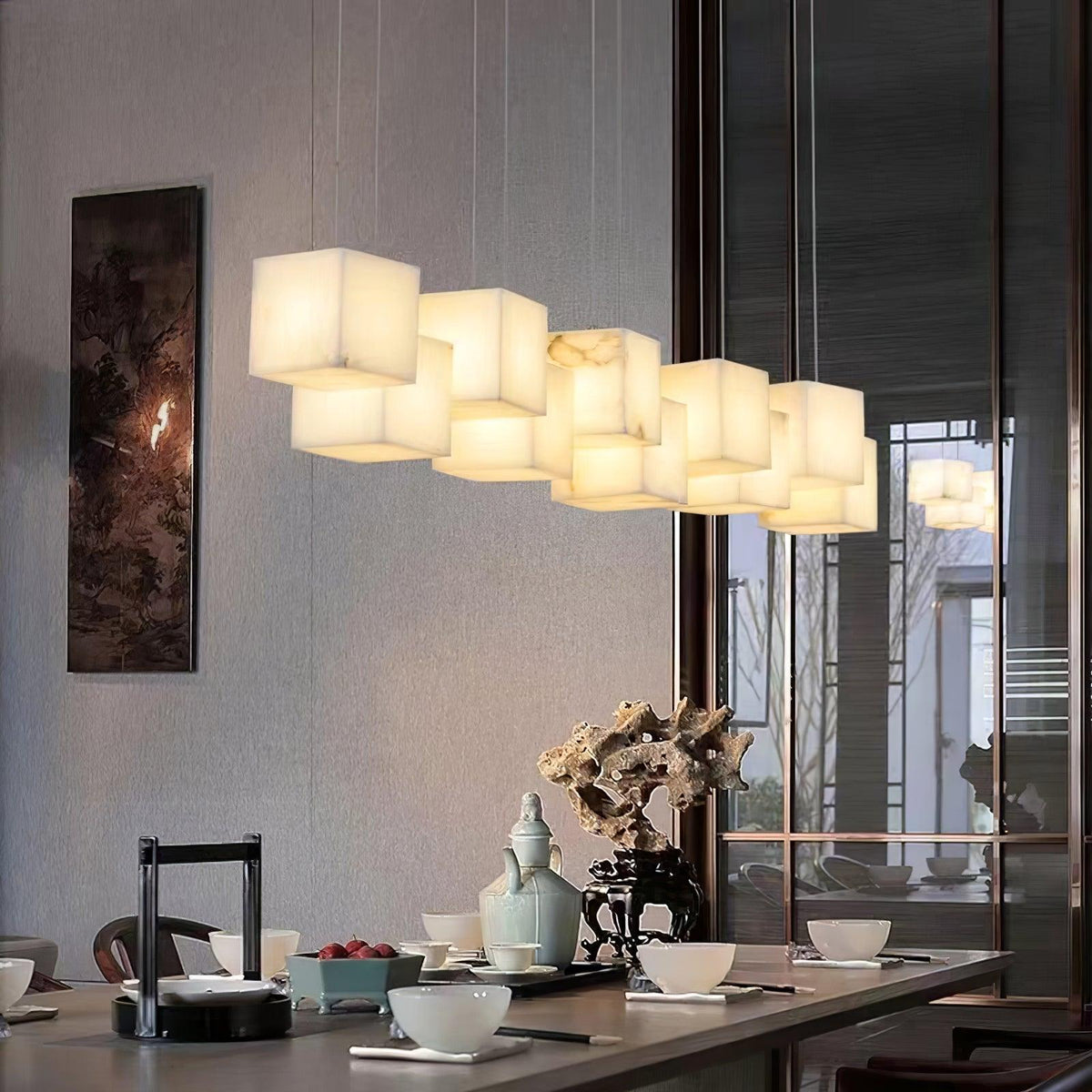 Alabaster Linear Bar Chandelier