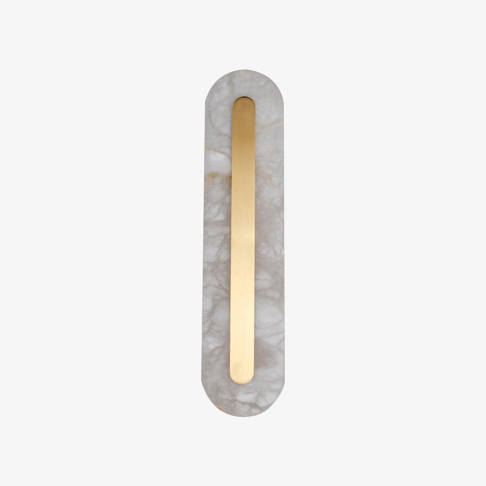 Alabaster Rounded Brass Wall Sconce