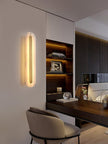 Alabaster Rounded Brass Wall Sconce