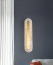 Alabaster Rounded Brass Wall Sconce