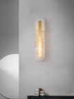 Alabaster Rounded Brass Wall Sconce