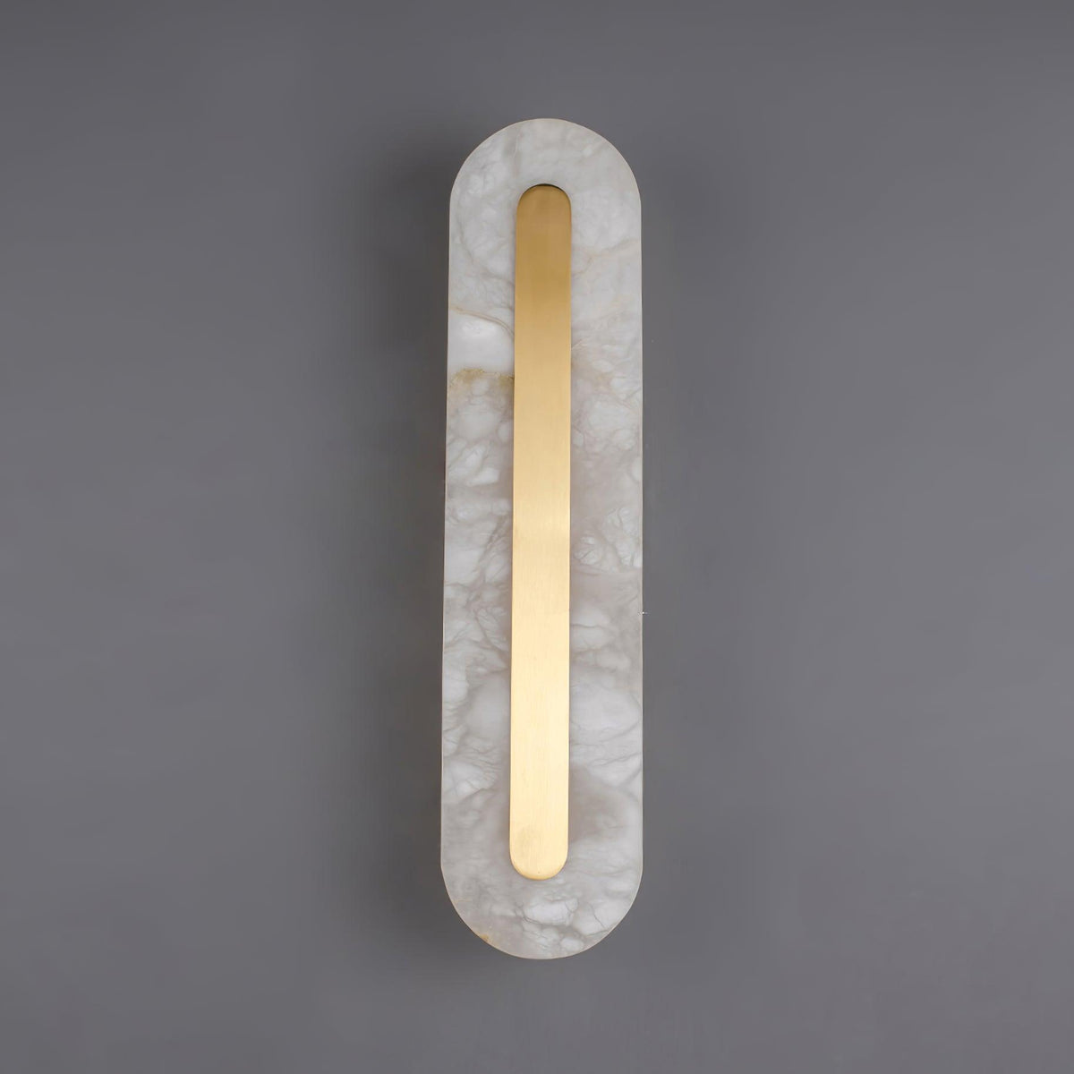 Alabaster Rounded Brass Wall Sconce