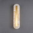Alabaster Rounded Brass Wall Sconce