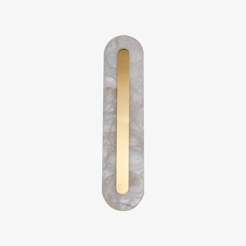 Alabaster Rounded Brass Wall Sconce
