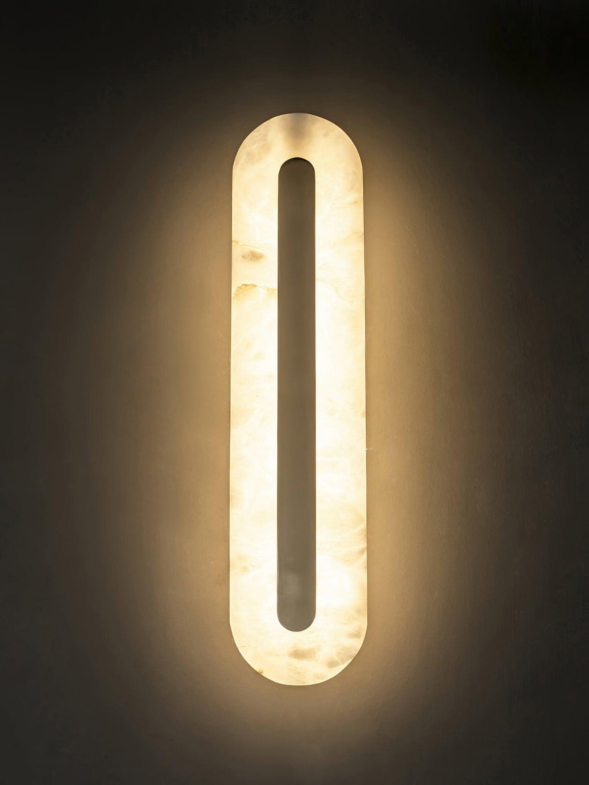 Alabaster Rounded Brass Wall Sconce
