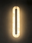 Alabaster Rounded Brass Wall Sconce