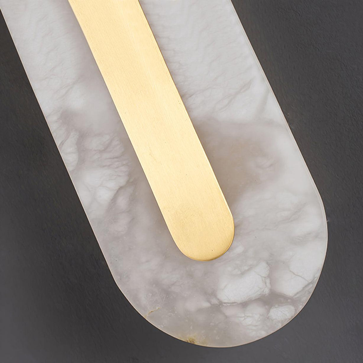 Alabaster Rounded Brass Wall Sconce