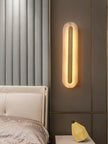 Alabaster Rounded Brass Wall Sconce