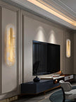 Alabaster Rounded Brass Wall Sconce