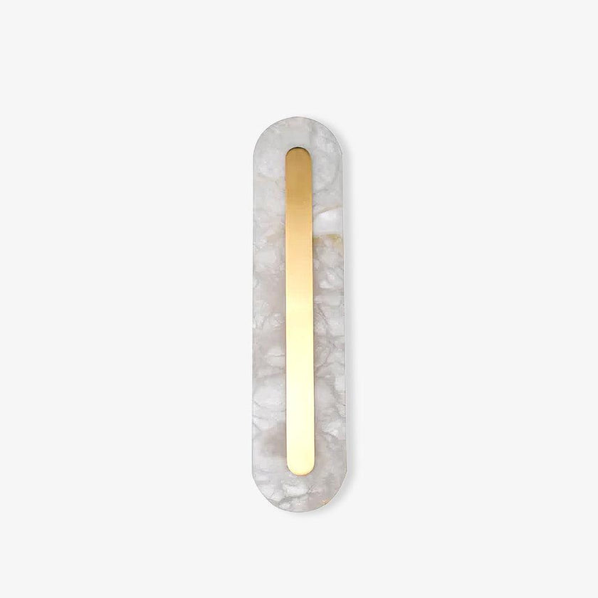 Alabaster Rounded Brass Wall Sconce