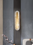 Alabaster Rounded Brass Wall Sconce