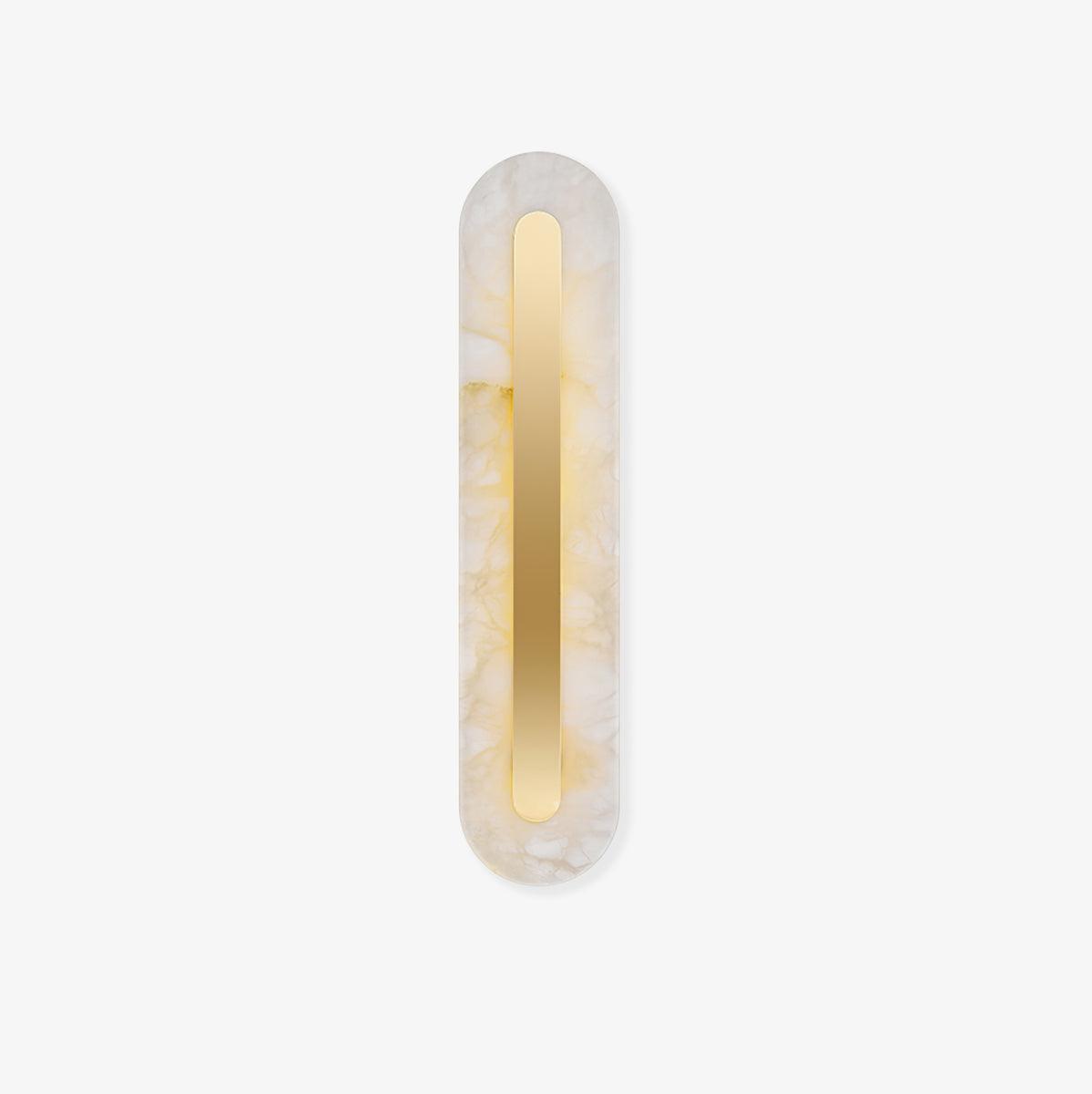 Alabaster Rounded Brass Wall Sconce