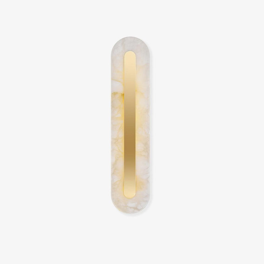 Alabaster Rounded Brass Wall Sconce