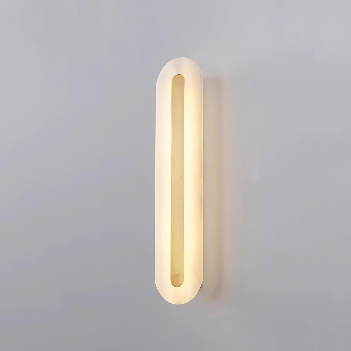 Alabaster Rounded Brass Wall Sconce