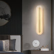 Alabaster Rounded Brass Wall Sconce