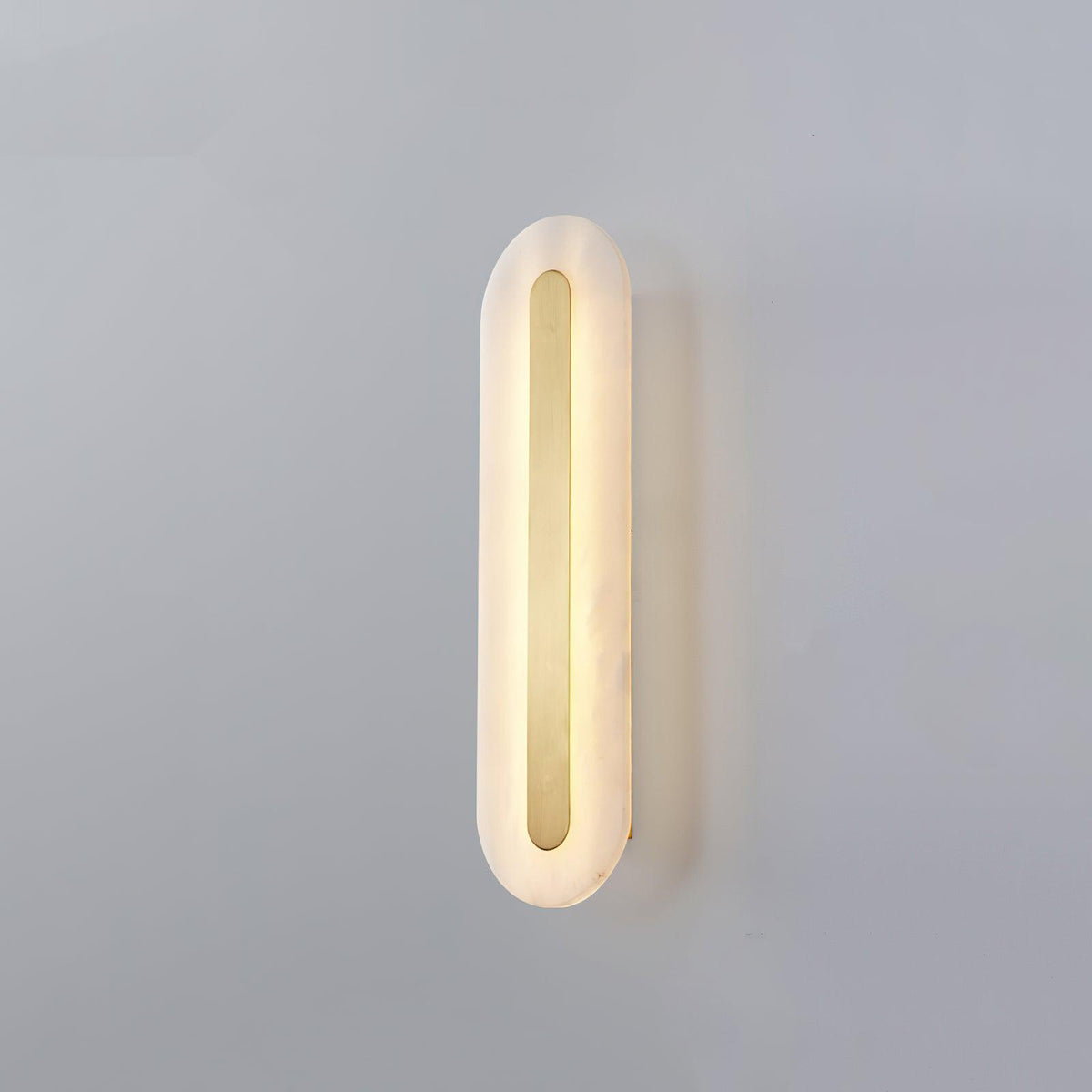 Alabaster Rounded Brass Wall Sconce