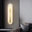 Alabaster Rounded Brass Wall Sconce