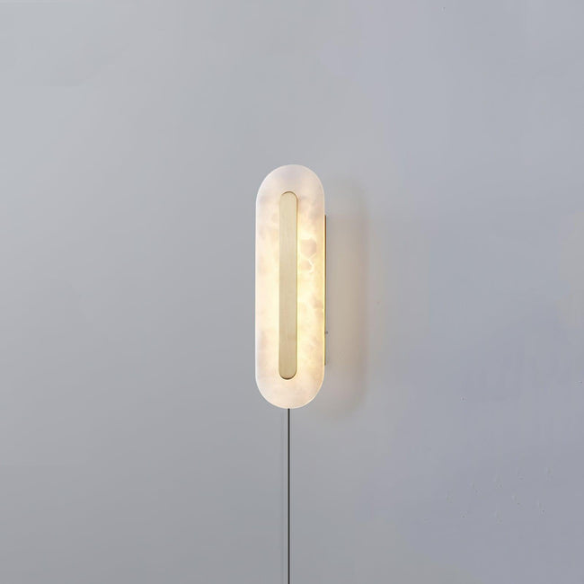 Alabaster Cylinder Brass Sconce