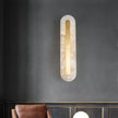 Alabaster Rounded Brass Wall Sconce