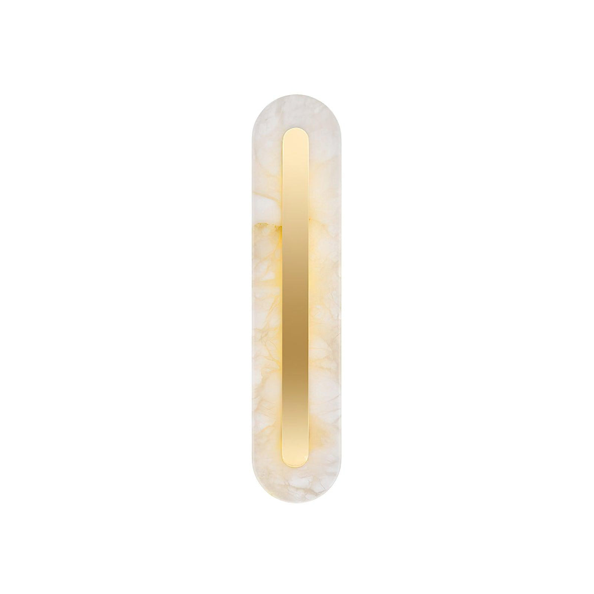 Alabaster Rounded Brass Wall Sconce