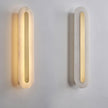 Alabaster Rounded Brass Wall Sconce