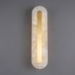 Alabaster Rounded Brass Wall Sconce
