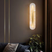 Alabaster Rounded Brass Wall Sconce
