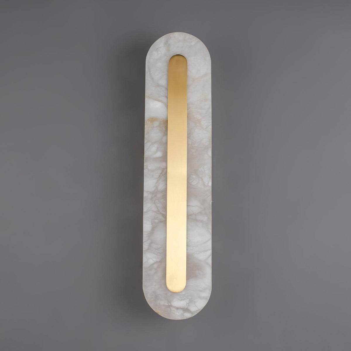Alabaster Rounded Brass Wall Sconce