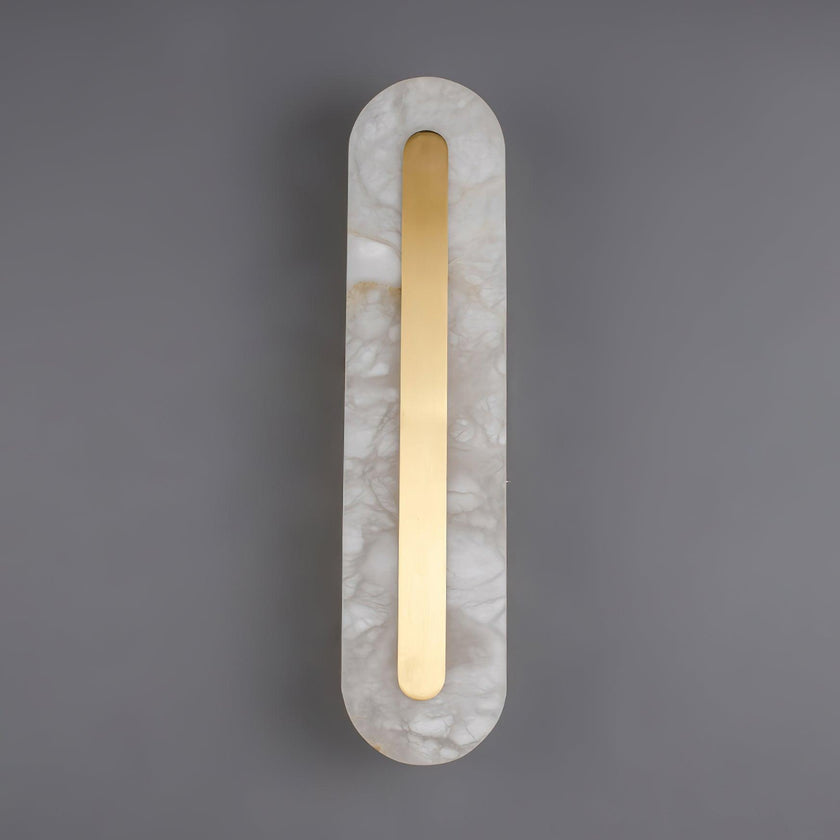 Alabaster Rounded Brass Wall Sconce