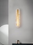Alabaster Rounded Brass Wall Sconce