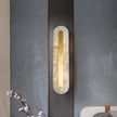 Alabaster Rounded Brass Wall Sconce
