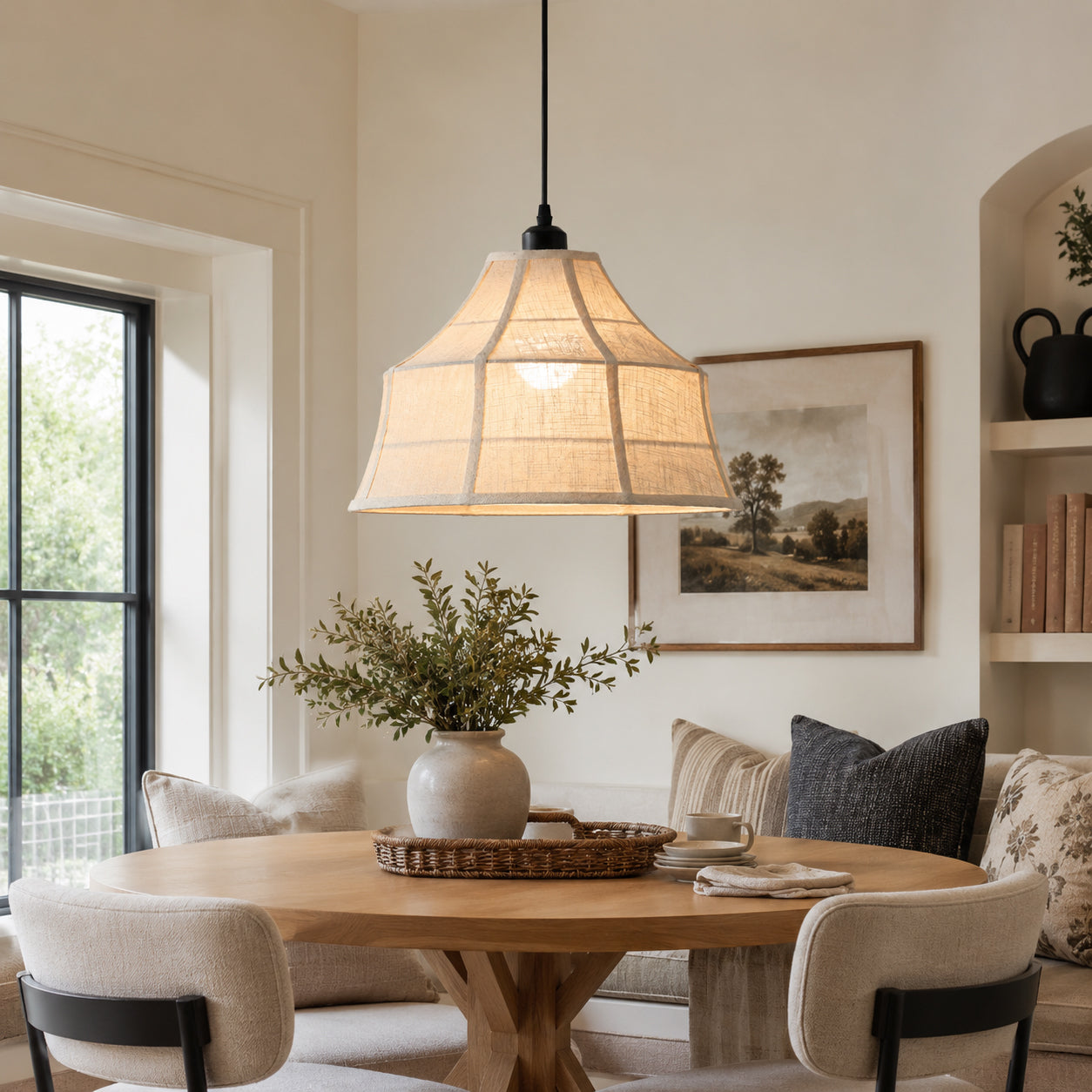 Calvrane Linen Bell Pendant Light