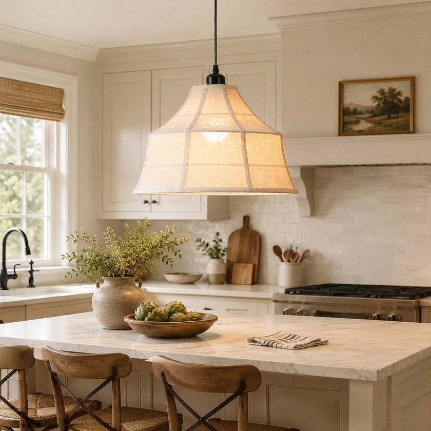 Calvrane Linen Bell Pendant Light