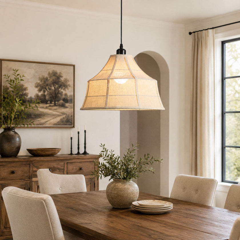 Calvrane Linen Bell Pendant Light