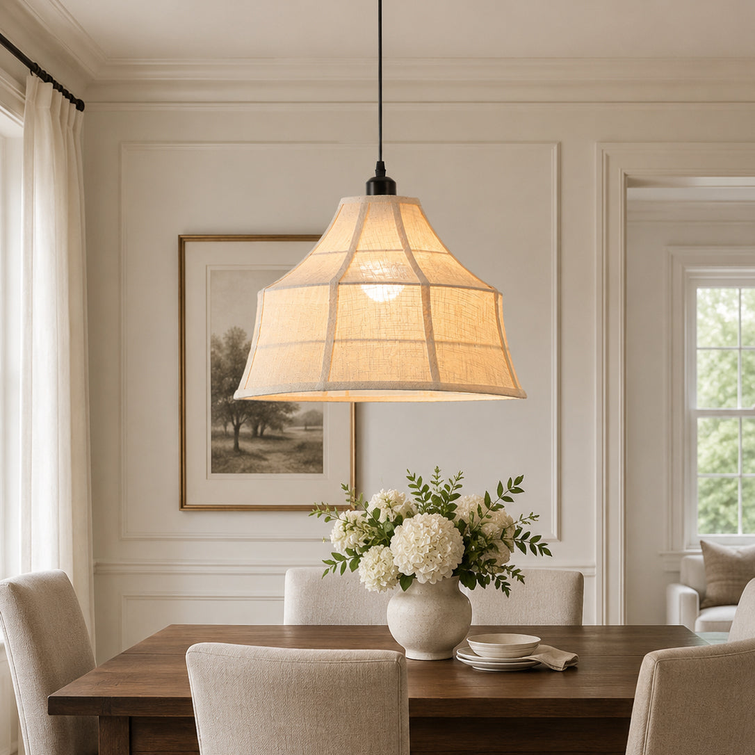 Calvrane Linen Bell Pendant Light