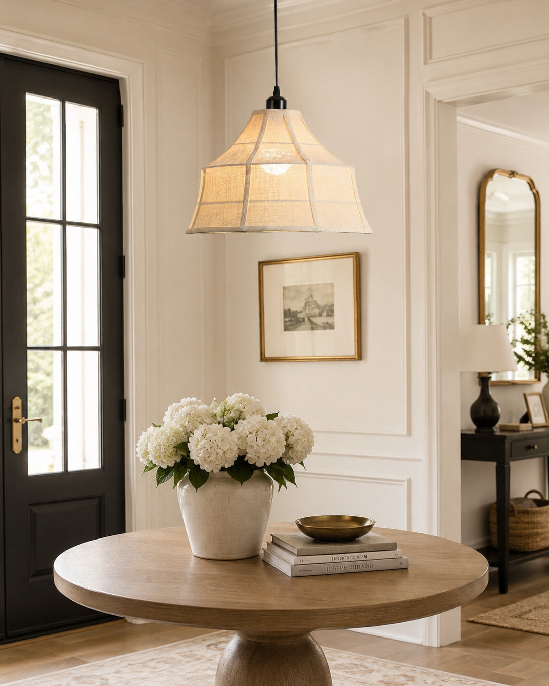 Calvrane Linen Bell Pendant Light