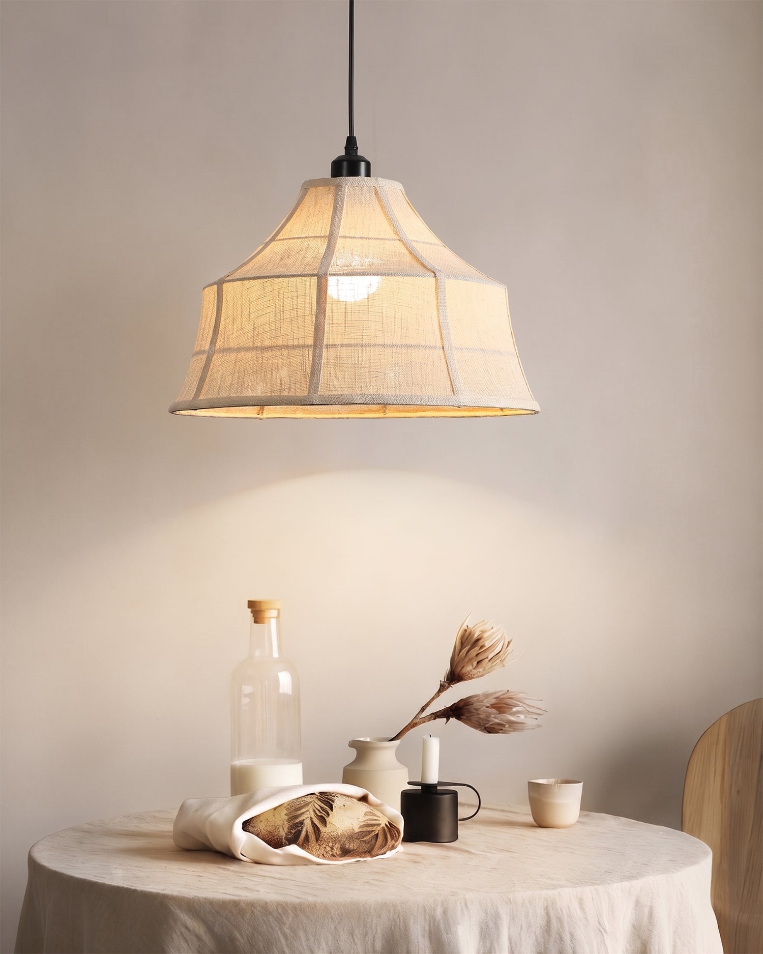 Calvrane Linen Bell Pendant Light