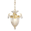 Art Deco Brass Crystal Pendant Lamp