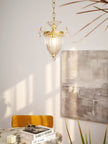 Art Deco Brass Crystal Pendant Lamp