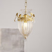 Art Deco Brass Crystal Pendant Lamp