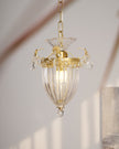Art Deco Brass Crystal Pendant Lamp