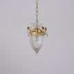 Art Deco Brass Crystal Pendant Lamp