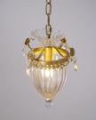 Art Deco Brass Crystal Pendant Lamp