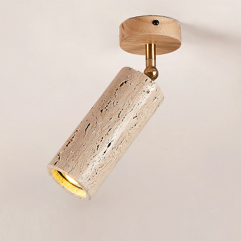 Travertine Cylinder Spot Ceiling Light