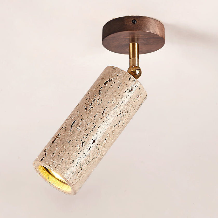 Travertine Cylinder Spot Ceiling Light