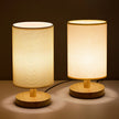 Modern Natural Wood & Cloth Dimmable Table Lamp