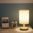 Modern Natural Wood & Cloth Dimmable Table Lamp